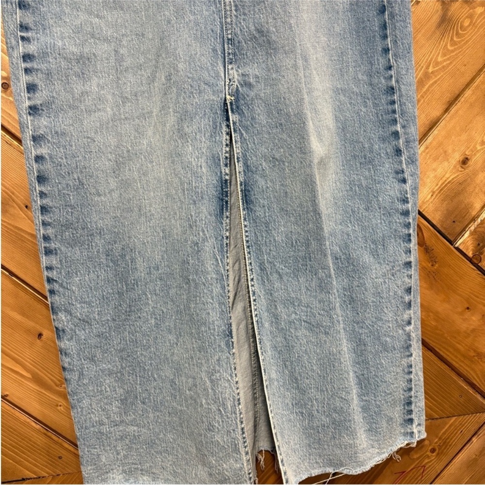 Reitmans Light Blue Denim Maxi Skirt with Front Slit - Picture 3 of 5